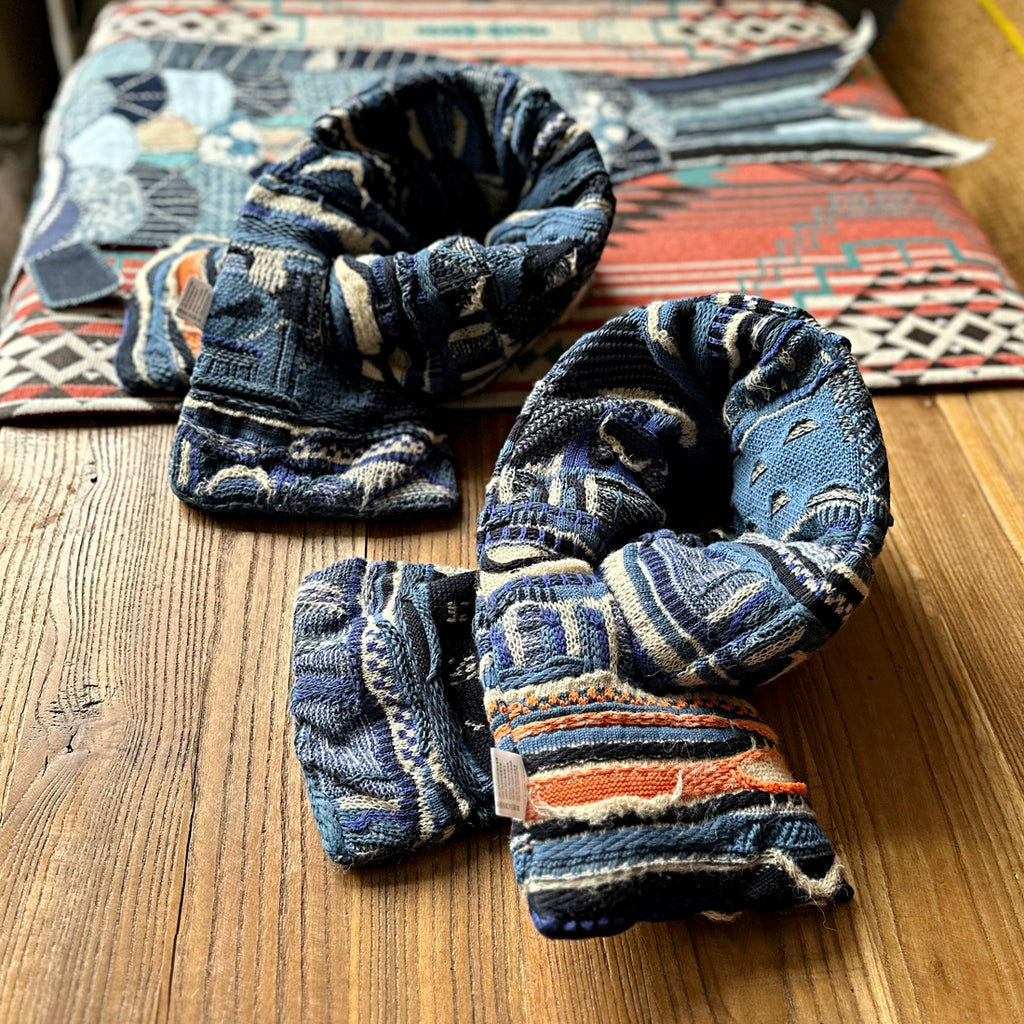 Japanese vintage vintage men's and women's old-fashioned knitted woolen textured down liner warm scarf scarf scarf