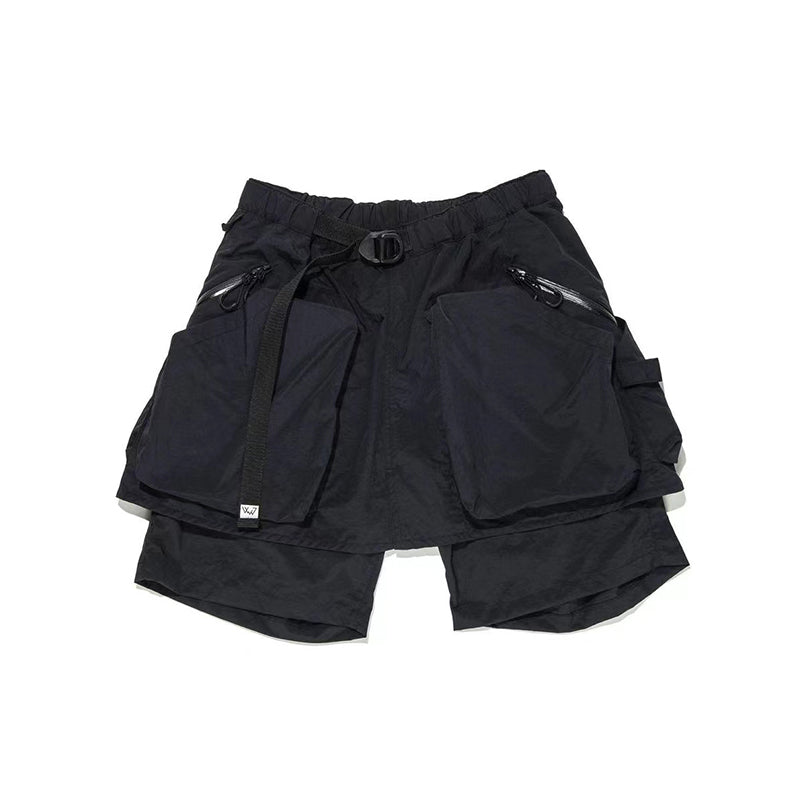 Japanese cityboy waterproof functional pants outdoor big pocket pants three-dimensional shorts ins tide casual shorts