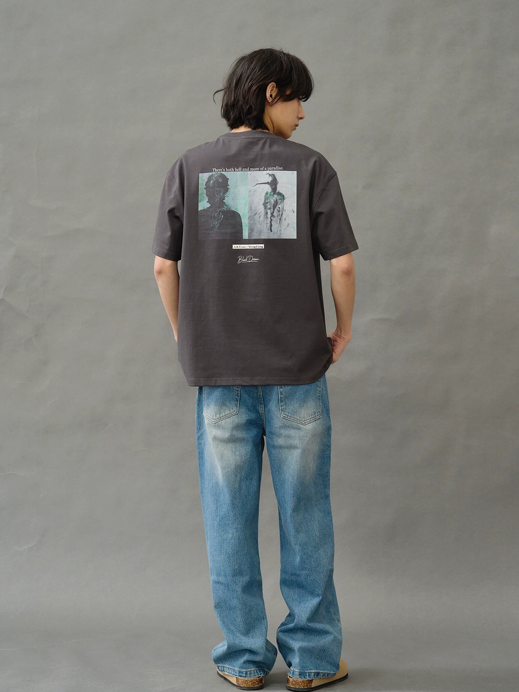 Artist joint limited edition short sleeve heavy round collar loose cool print T-shirt