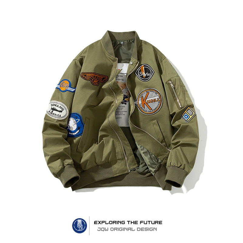 Retro Locomotive Bomber Jacket – Thickened Baseball Style (Unisex)