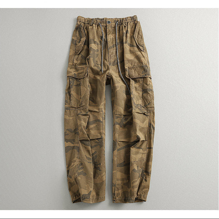 Camo Multi-Pocket Loose Straight Cargo Pants – Japanese Vintage Unisex – Pants | japanese streetwear | vintage workwear | unisex | Yamalinclothes