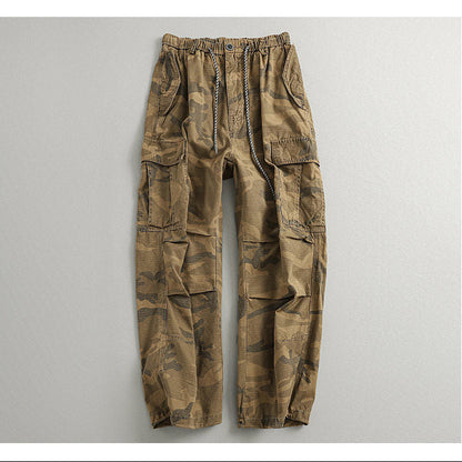 Camo Multi-Pocket Loose Straight Cargo Pants – Japanese Vintage Unisex – Pants | japanese streetwear | vintage workwear | unisex | Yamalinclothes