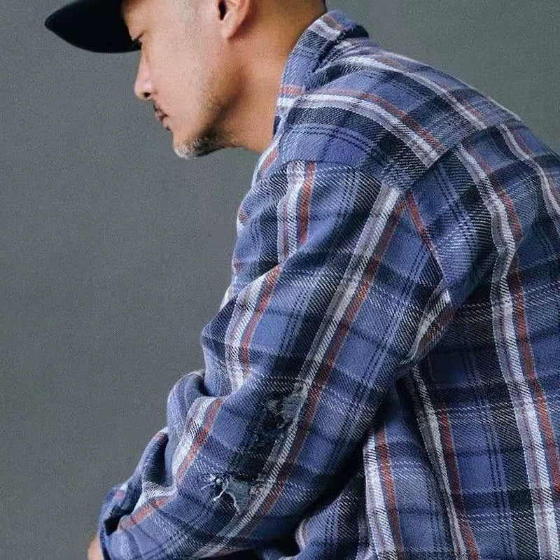 Long sleeve plaid shirt heavy