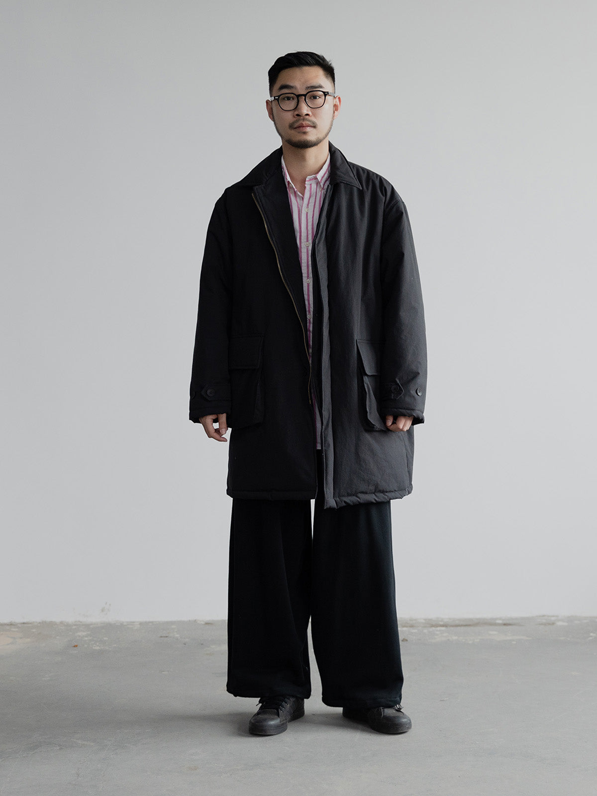 Japanese retro mid-length cotton clothes, men's workwear cotton clothes, loose casual thickened warm jacket