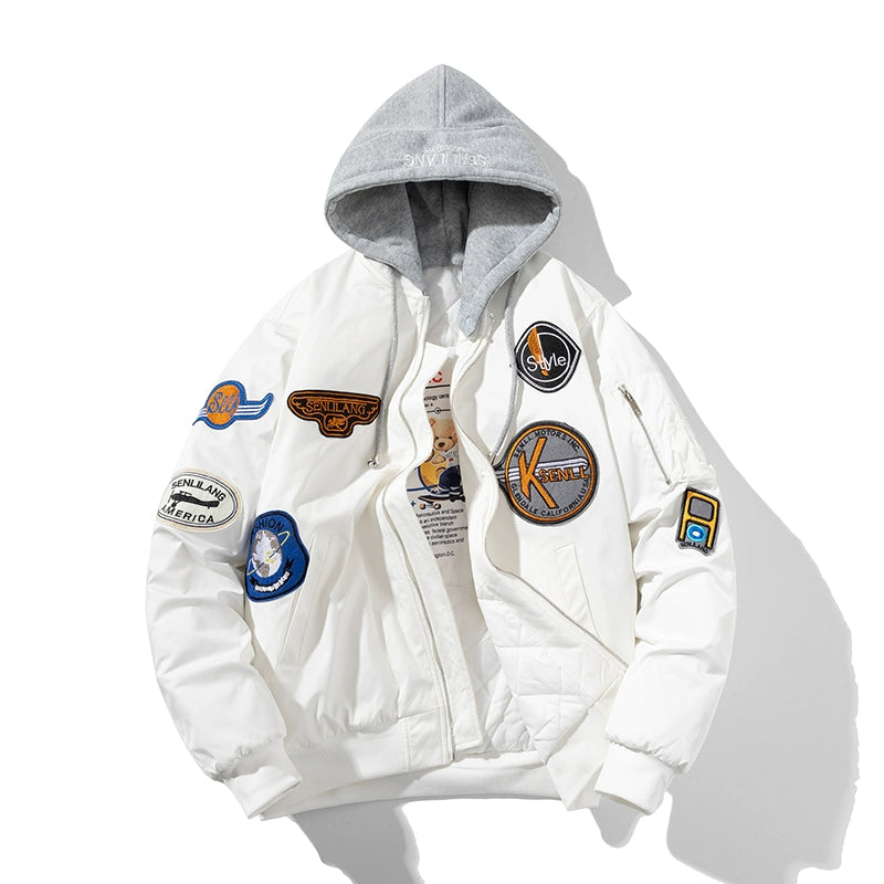 Retro Locomotive Bomber Jacket – Thickened Baseball Style (Unisex)