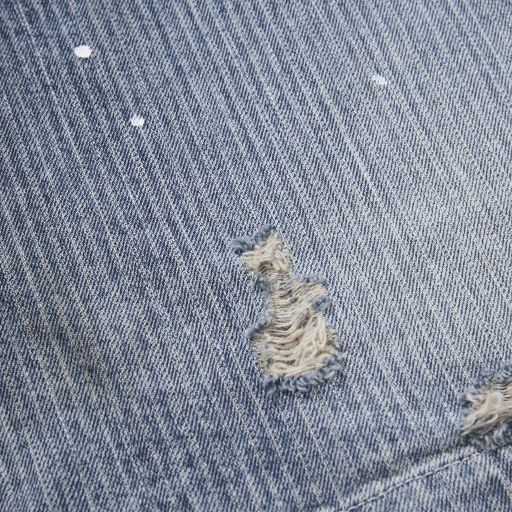 25SS Japanese washed water old loose lapel denim coat