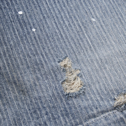 25SS Japanese washed water old loose lapel denim coat