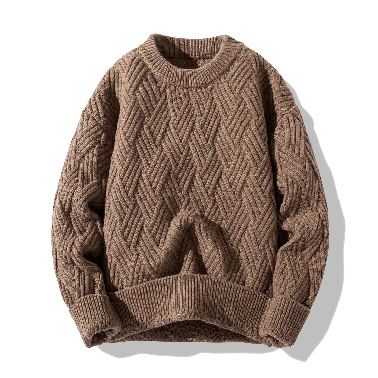 Chunky Twist Knit Sweater – Fleece-Lined Thickened Pullover Unisex Winter Knitwear – Japanese vintage | yamalin clothes | Yamalinclothes