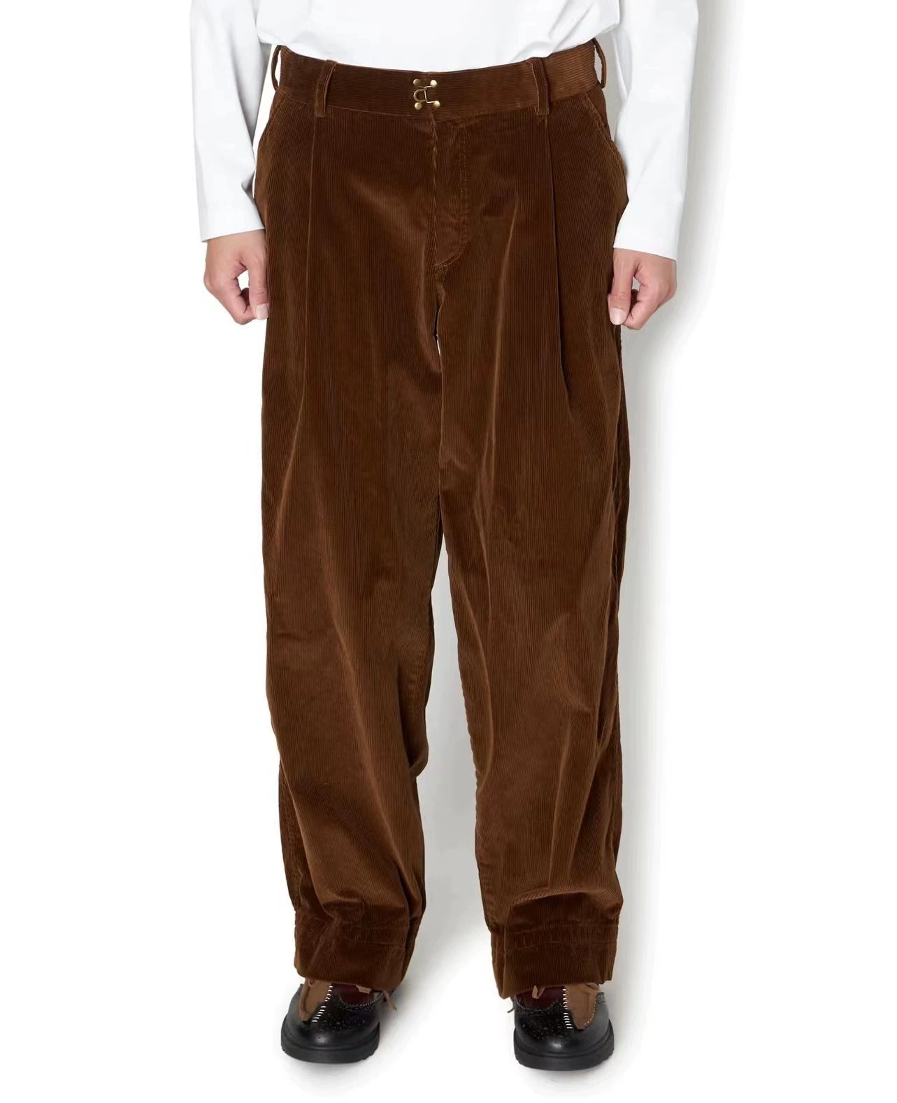 Japanese style two-color casual trendy unisex pure cotton corduroy trousers