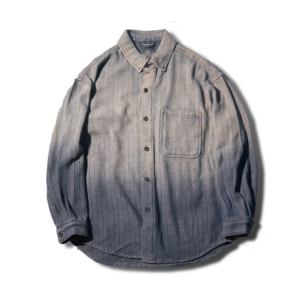 2025 Gradient Striped Shirt Long Sleeve Casual Iron-Free Popular Ivy New Men's Wear
