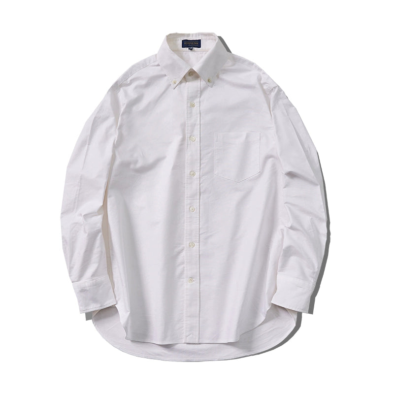 Button-Down Collar White Shirt OCBD Long Sleeve Ivy ivy Peak Lapel American Temperament Casual Versatile