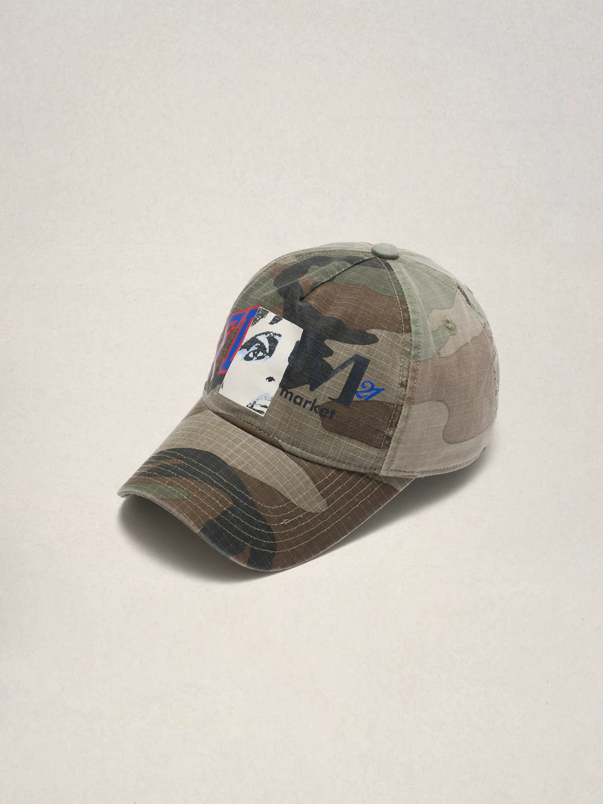 Camo Screen-Print Curved Brim Baseball Cap – American Vintage Unisex – cap | japanese streetwear | vintage workwear | unisex | Yamalinclothes
