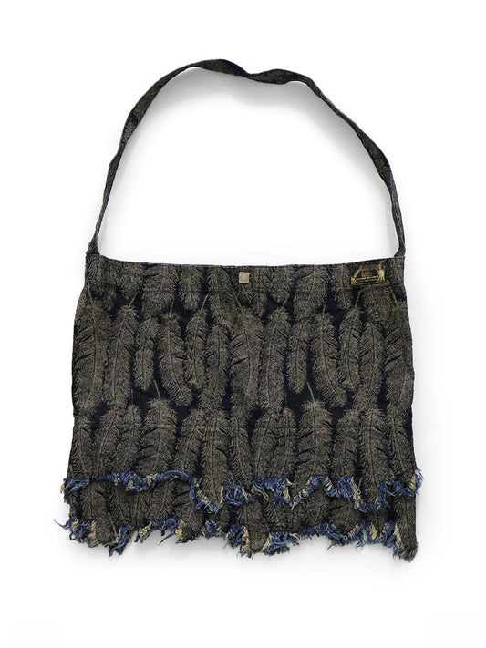 Japanese Vintage Feather Tassel Denim Crossbody Bag – Niche Unisex Casual – Japanese vintage | yamalin clothes | Yamalinclothes