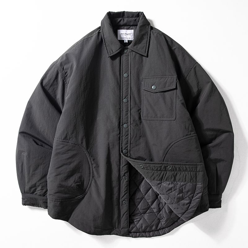 Quilted Lapel Jacket – Windproof Waterproof Oversized Unisex Cotton Padded Coat