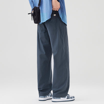 2026 Spring/Summer 170g Lightweight Japanese Cotton Straight Slacks Men's Wide-Leg Anti-Wrinkle Cargo Pants | Japanese vintage | yamalin clothes | Yamalinclothes