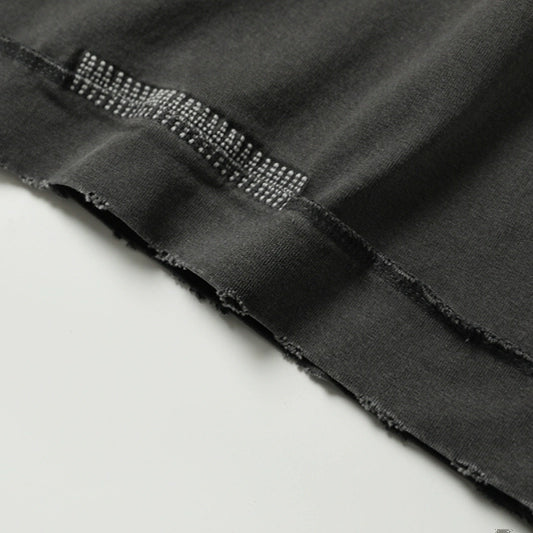 Japanese vintage heavy gradient wash destruction vintage embroidery loose fit short sleeve T-shirt men's and women's T-shirts trendy