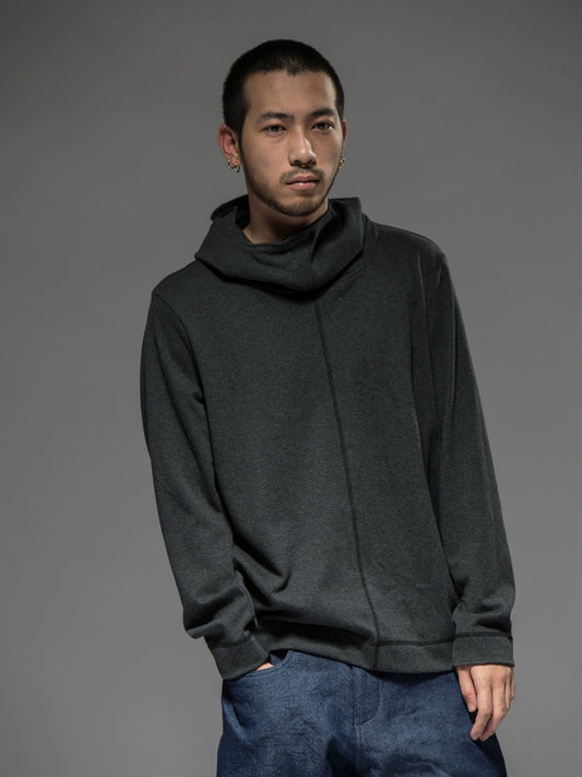 Original design spring and autumn new style solid color trendy casual hoodie thin sweater men