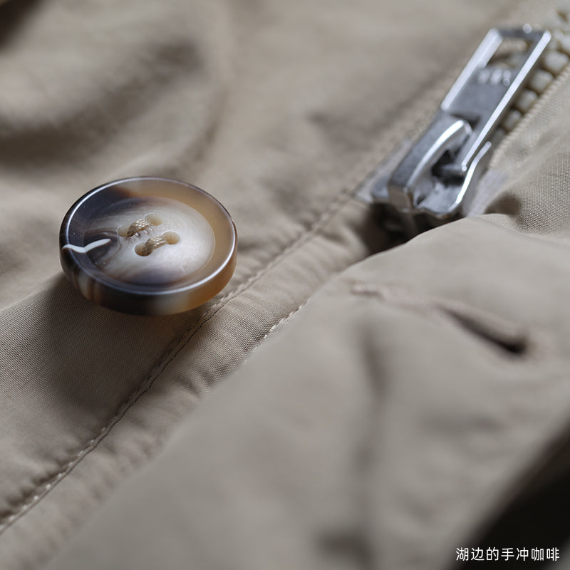 Japanese casual retro hunting suit corduroy collar and fleece inner down jacket thick to carry the cold