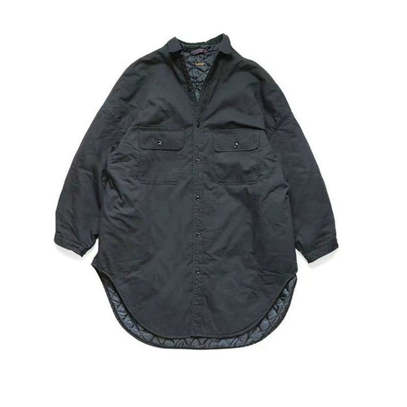 fashion brand medium and long profile loose cotton-padded windbreaker coat Yu Wenle same INS casual cotton coat