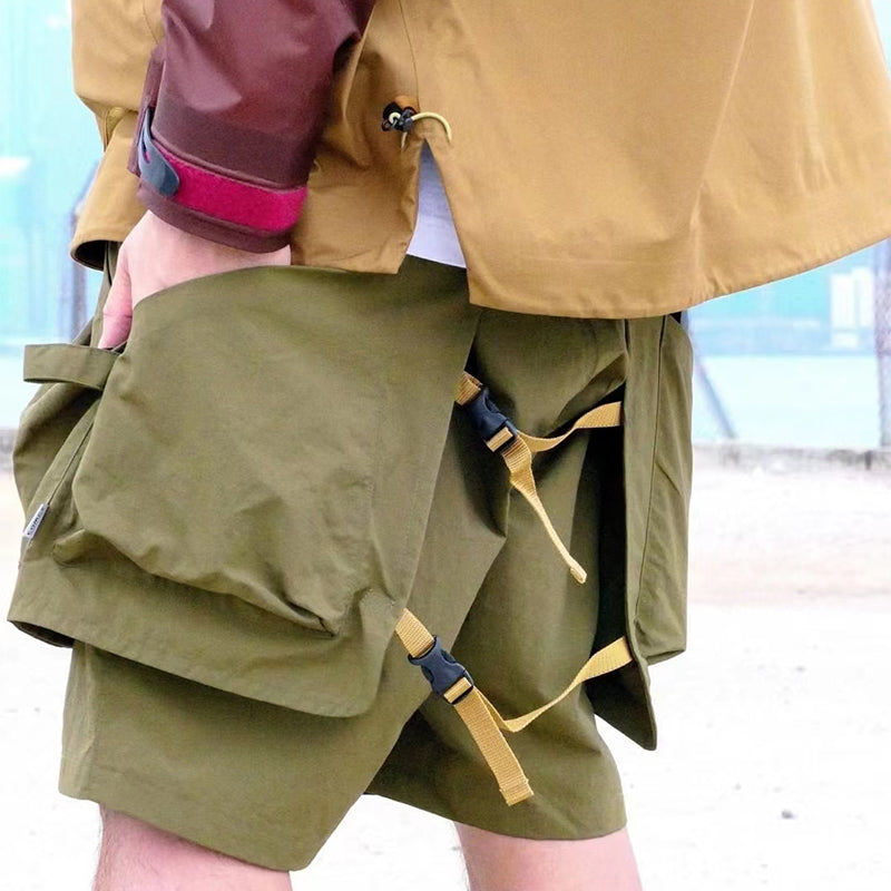 Japanese cityboy waterproof functional pants outdoor big pocket pants three-dimensional shorts ins tide casual shorts