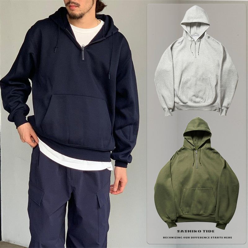 Japanese new set half zipper loose sports heavy fleece hoodie sweater DAIWA pier39s