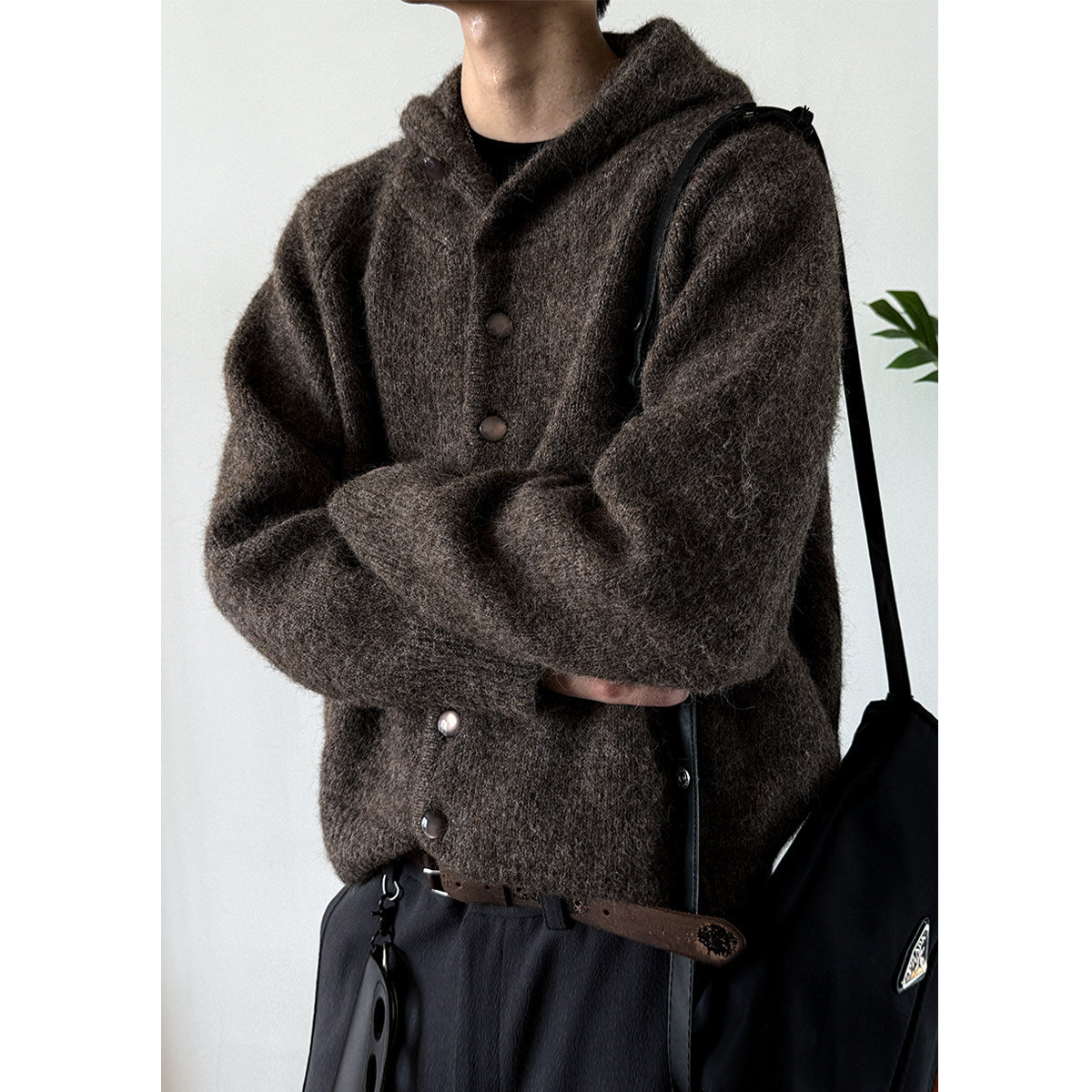 Heavyweight Hooded Knit Sweater – Wool Blend Unisex Cropped