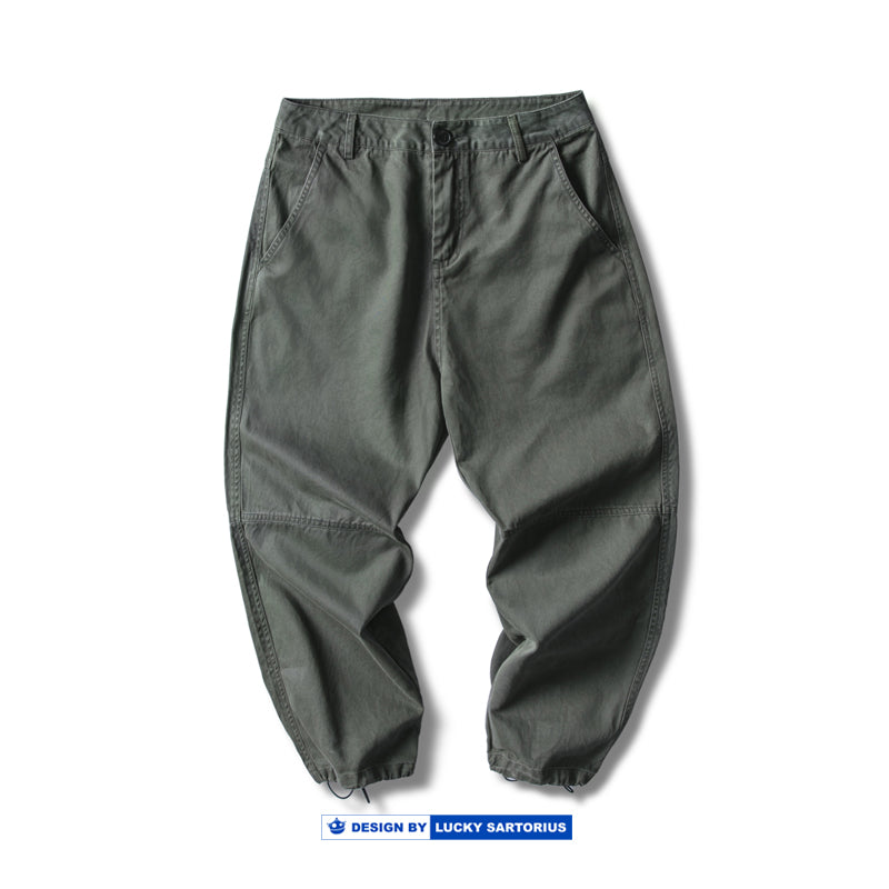 Japanese retro corduroy pocket stitching feet casual pants cotton cloth pants men's trend