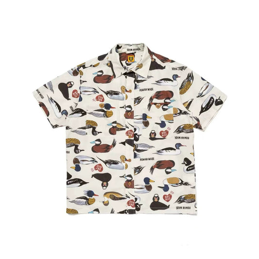 Japanese summer full print short sleeve shirt thin loose casual Hawaiian style