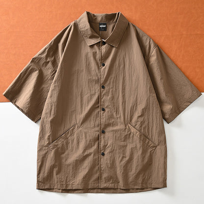 Mountain function + loose wide version! ODM Order! Short-sleeved jacket with lapels for men in summer | Japanese vintage | yamalin clothes | Yamalinclothes