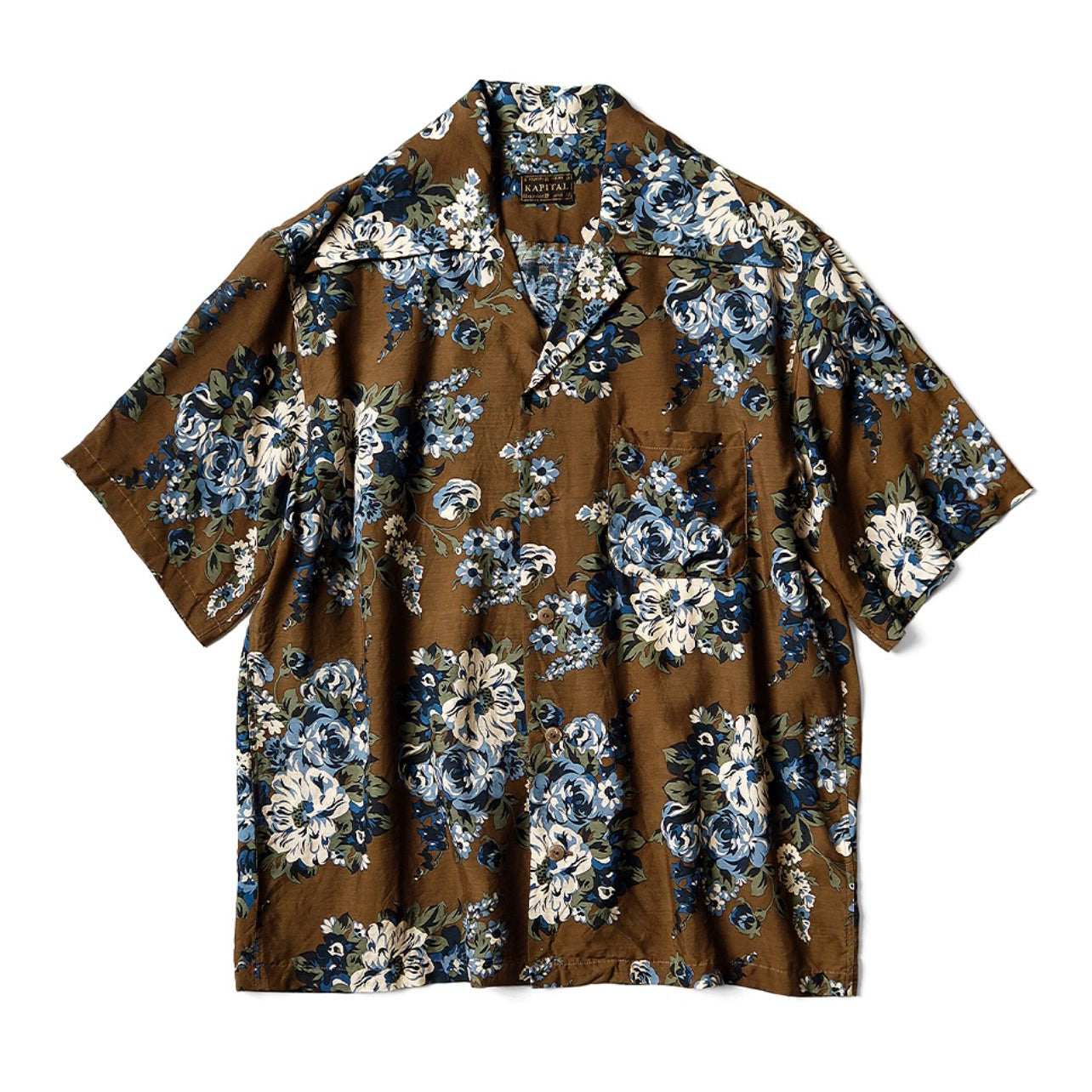 Japanese casual Hawaiian floral Madonna Cuban collar short-sleeved shirt
