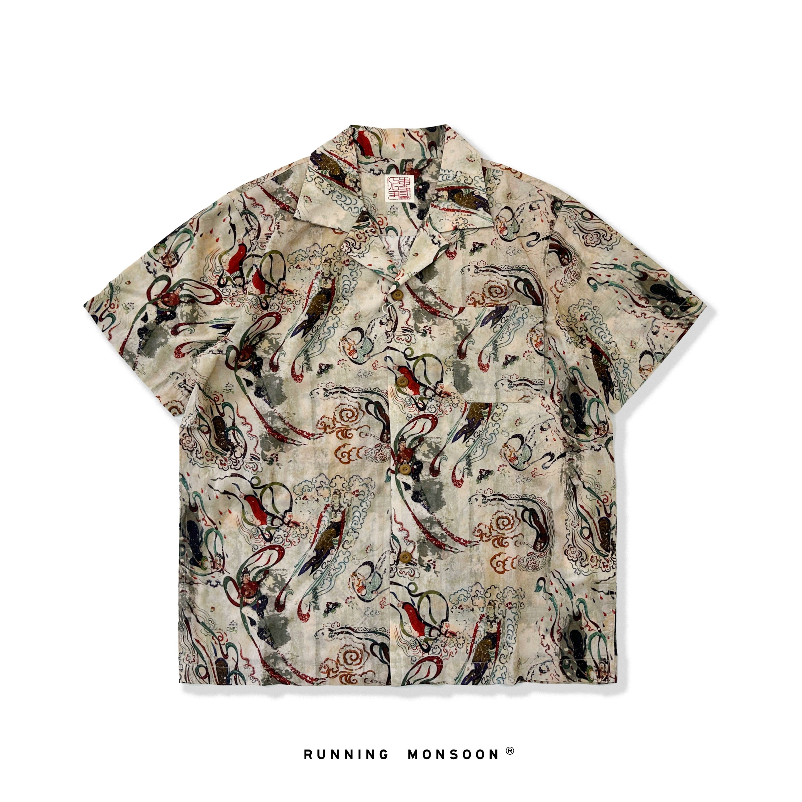 China style Dunhuang Feitian Tiansi Cuban collar shirt