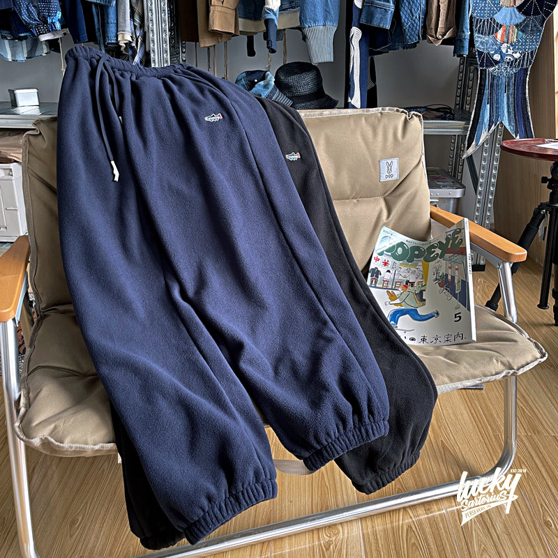 cityboy loose pants type polar fleece plus pile thickened warm pants small feet elastic waist drawstring slacks men
