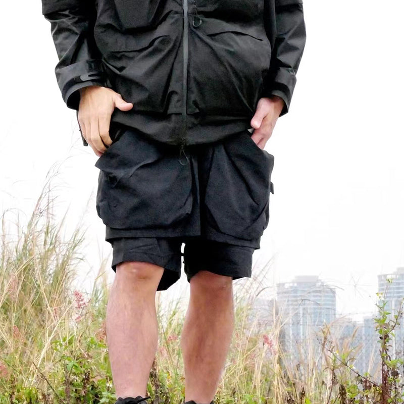 Japanese cityboy waterproof functional pants outdoor big pocket pants three-dimensional shorts ins tide casual shorts