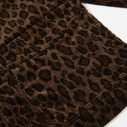 24AW JELADO Japanese vintage corduroy leopard print cotton men's and women's loose long-sleeved jackets