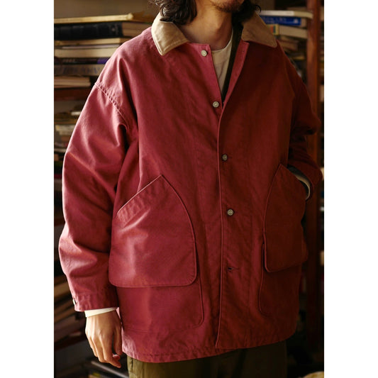 Silhouette Washed Hunting Jacket - Yamalin Heavy Texture Japanese Style Long Sleeve All-Season Men's Coat