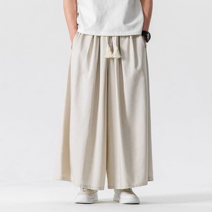 Cotton Linen Wide-Leg Pants – Japanese Bell Bottom Loose Unisex – Japanese vintage | fall outfits 2026 | fall winter outfits | classy winter outfits | lazy comfy outfits | japanese streetwear | vintage workwear | yamalin clothes | Yamalinclothes