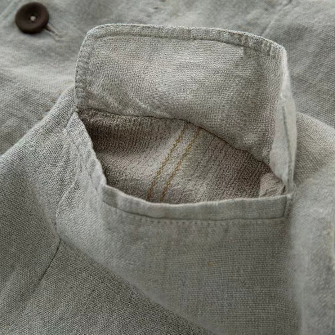 Textured linen suit jacket | Japanese vintage | yamalin clothes | Yamalinclothes