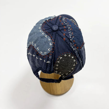 Handmade thorn patch boro distressed hat, Japanese retro baseball cap, trendy hats for men and women