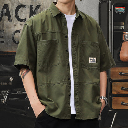 American cargo shirt jacket jacket men's 2026 fall/winter new loose Japanese retro casual long-sleeved shirt | Japanese vintage | yamalin clothes | Yamalinclothes