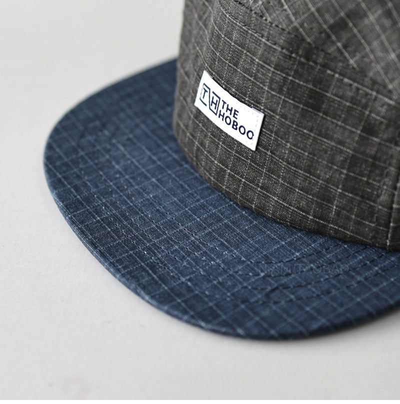 Spring new retro check, color-block flat-brimmed baseball caps, unisex casual and versatile sunshade peaked hat tide