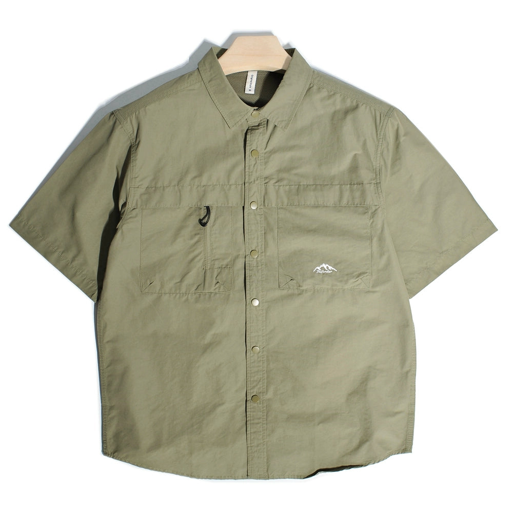 Mountain outdoor embroidery cargo shirt Hong Kong fan energy pocket Japanese loose casual sunscreen short-sleeved shirt jacket