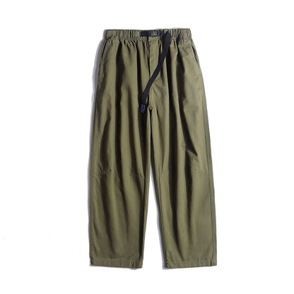Paratrooper Cargo Pants – Loose Straight Drawstring Casual Trousers Men