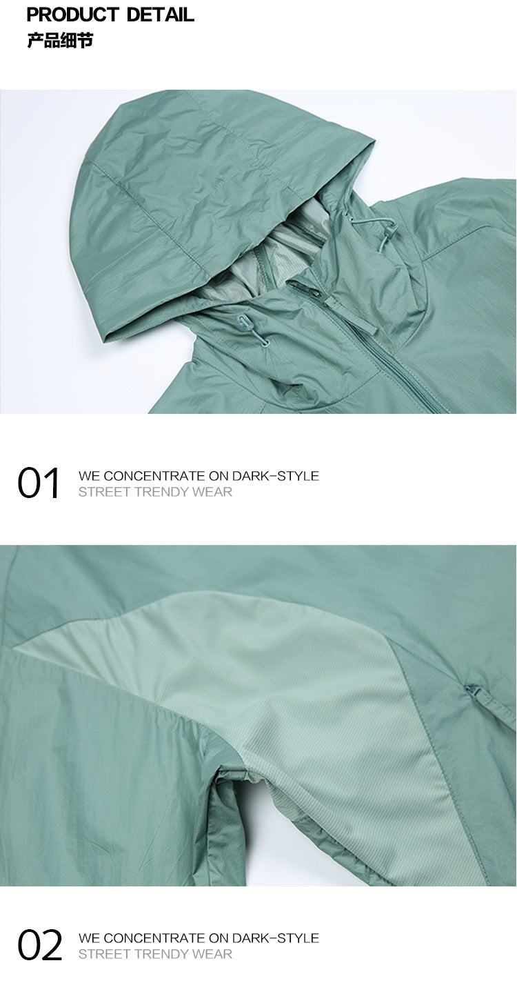 Mountain UPF50+ Mesh Patchwork Hood Light Sunscreen Clothing Men's 2025 Summer Couple Sunscreen Clothing