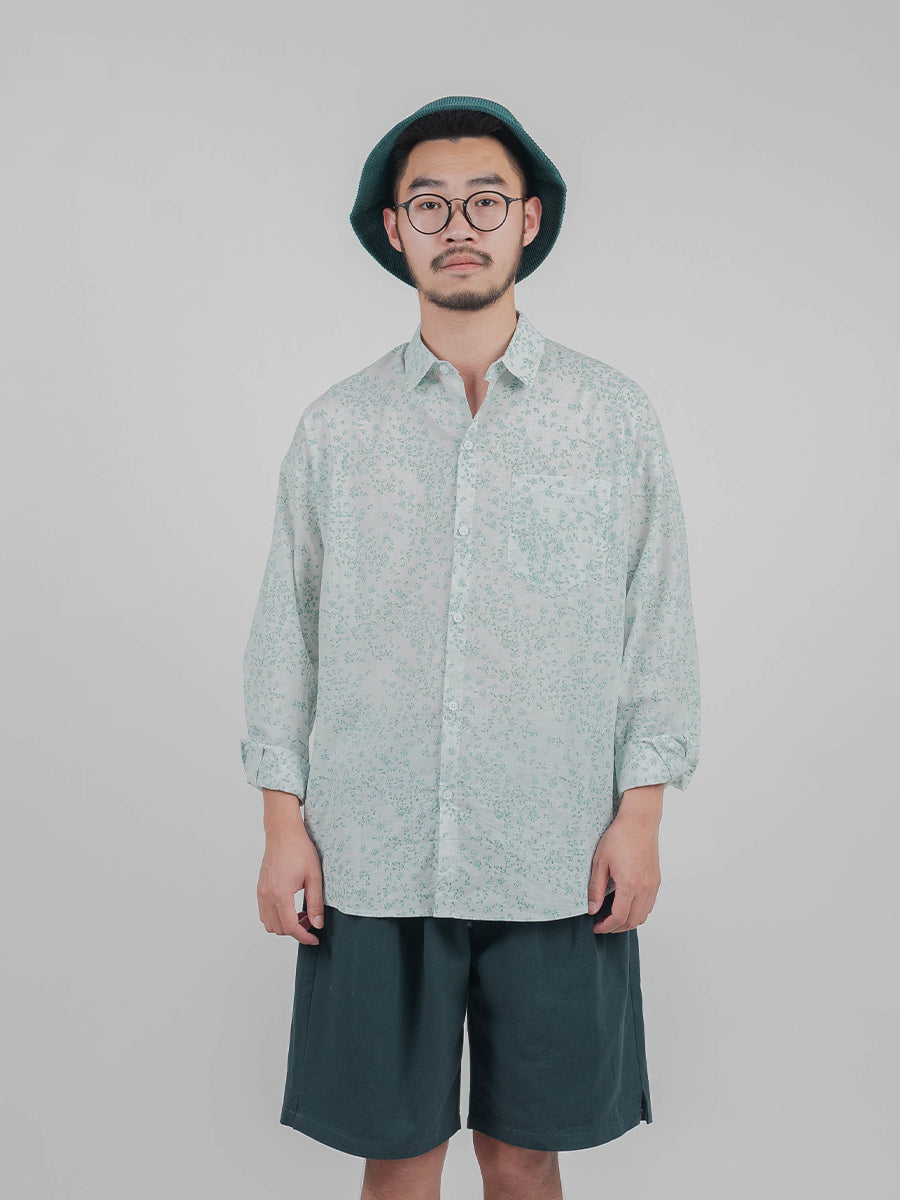 spring and summer original floral shirt men's long sleeve Japanese literary retro loose casual shirt women's jacket