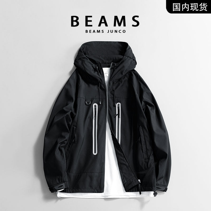 Japanese spring New fashionable men casual hooded jacket outer