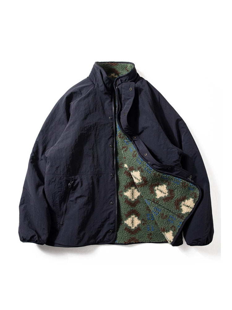 Reversible Fleece Jacket – Geometric Pattern | Yamalinclothes | Vintage workwear outfit