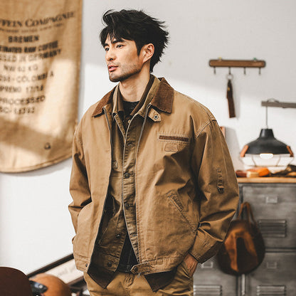 American retro Detroit jacket men's spring trendy tough guy overalls Ami Kaji vintage coat men's spring and autumn style | Japanese vintage | yamalin clothes | Yamalinclothes