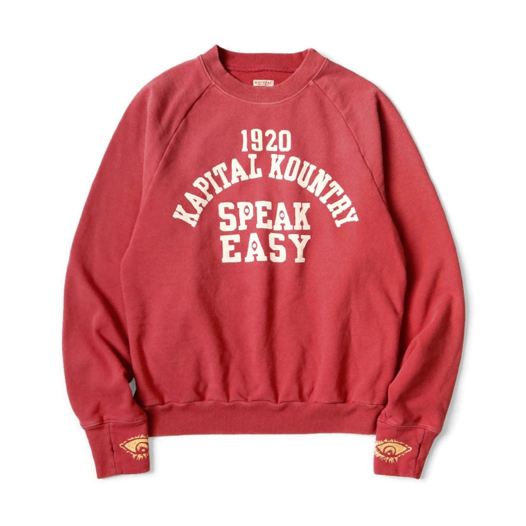 Kapital 25SS Japanese Casual Sweatshirt - Eye Print Distressed Loose Crewneck Pullover
