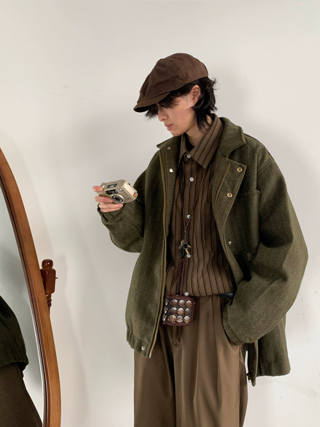 Japanese Retro Weave Cargo Jacket – Textured Spring-Style (Unisex)