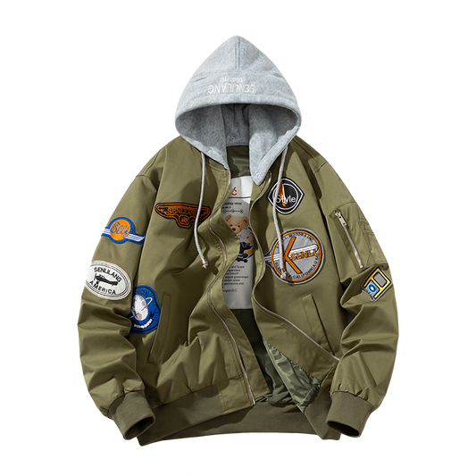 Retro Locomotive Bomber Jacket – Thickened Baseball Style (Unisex)
